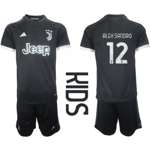 Lacne Dětský Futbalové dres Juventus Alex Sandro #12 2023-24 Krátky Rukáv - Tretina (+ trenírky)